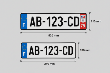 Dimensions de plaque d’immatriculation homologuées en France : guide complet des formats réglementaires SIV
