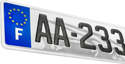 PLAQUE D’IMMATRICULATION PREMIUM NID-D'ABEILLES 100% HOMOLOGUÉE