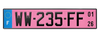 PLAQUE D'IMMATRICULATION WW - ROSE (NOUVEAU MODÈLE 2026)