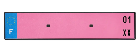 PLAQUE D'IMMATRICULATION WW - ROSE (NOUVEAU MODÈLE 2026)