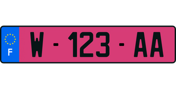 Plaque d'Immatriculation W Garage - Rose | Homologuée SIV