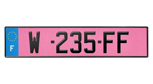 PLAQUE D'IMMATRICULATION W GARAGE 100% HOMOLOGUÉE (2026)